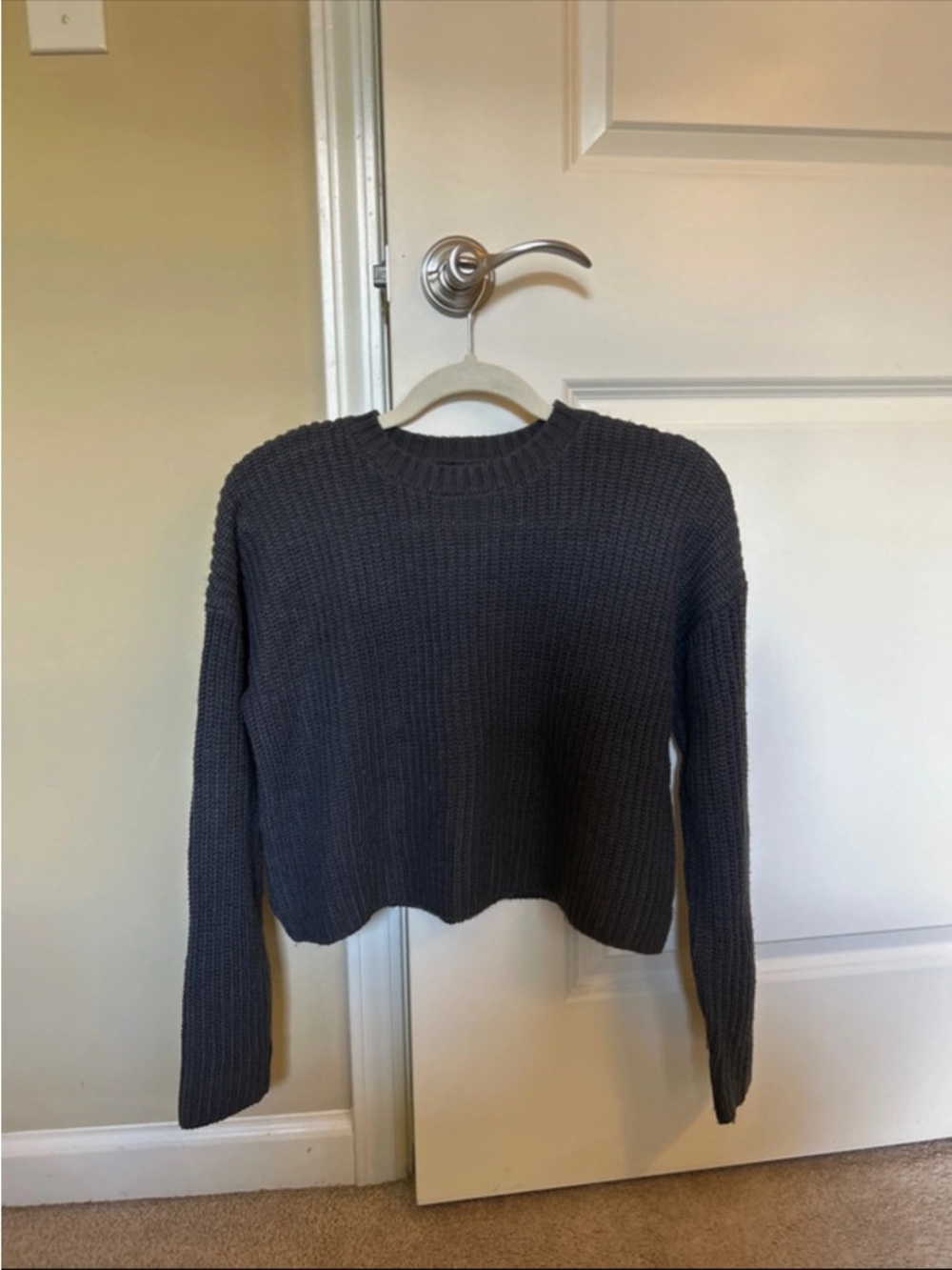 Charcoal Knitted Cropped Forever 21 Sweater